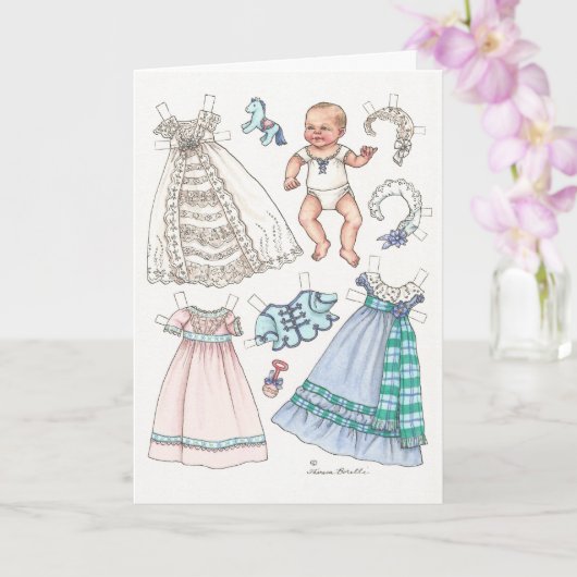 Victoriaans stijlvol Baby Doll Blank Note Card Kaart (Orchidee)