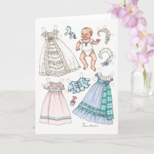 Victoriaans stijlvol Baby Doll Blank Note Card Kaart