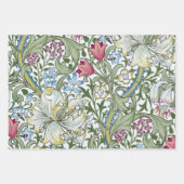Victoriaans stijlvol elegante bloemen met bladeren inpakpapier vel (Voorkant 2)