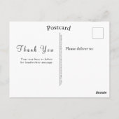 Victoriaans Stilleven Bloemen Roze Rozen Dank u Briefkaart (Achterkant)