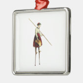 Victoriaans Stilt Walker Woman Metalen Ornament (Links)