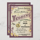 Victoriaans stoampunk bruiloft-uitnodigingen kaart (Voorkant / Achterkant)