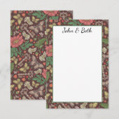 Victoriaans stoampunk  vlindersleutels bedankkaart (Voorkant / Achterkant)