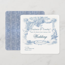 Victoriaans Stoffig Blauw Barok Crest Kaart