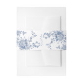 Victoriaans Stoffig Blauw Frans Tuin Bloemen Bruil Uitnodigingen Wikkel (Voorkant Voorbeeld)