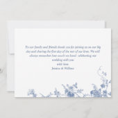 Victoriaans stoffig blauwe Franse tuin bloemige br Bedankkaart (Achterkant)