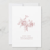 Victoriaans Stoffig Blush Roze Frans Tuin Bruiloft Kaart (Achterkant)