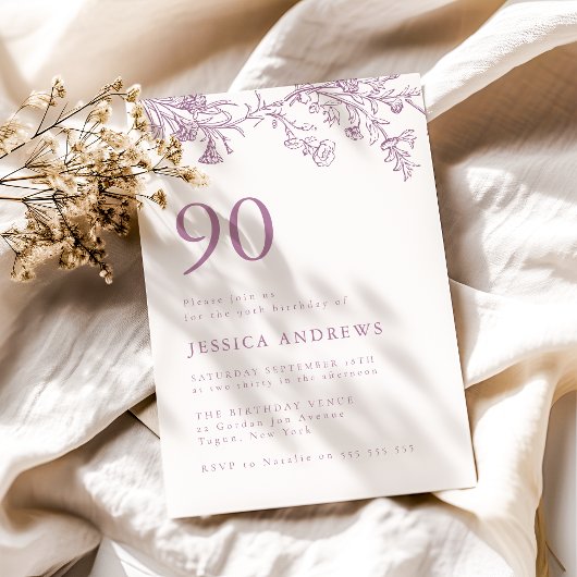  Victoriaans stoffig Roos 90e verjaardag Kaart