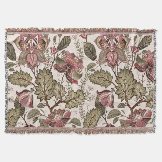  Victoriaans stoffig roze floranje patroon Deken (Voorkant)