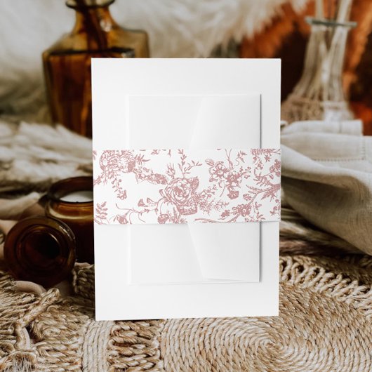 Victoriaans Stoffig Roze Frans Tuin Bloemen Bruilo Uitnodigingen Wikkel