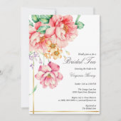 Victoriaans Stoffig roze Garden Tea Vrijgezellenfe Kaart (Voorkant)