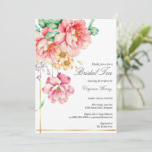 Victoriaans Stoffig roze Garden Tea Vrijgezellenfe Kaart (Staand voorkant)