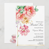 Victoriaans Stoffig roze Garden Tea Vrijgezellenfe Kaart (Voorkant / Achterkant)