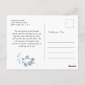 Victoriaans stoffige blauwe Franse tuin Dank u Briefkaart (Achterkant)