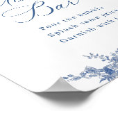 Victoriaans stoffige blauwe Franse tuin Mimosa Bar Poster (Hoek)