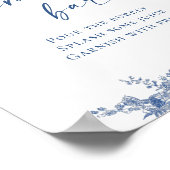 Victoriaans stoffige blauwe Franse tuin Mimosa Bar Poster (Hoek)