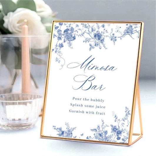 Victoriaans stoffige blauwe Franse tuin Mimosa Bar Poster