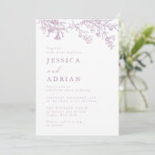  Victoriaans stoffige Roos bruiloft Kaart (Staand voorkant)