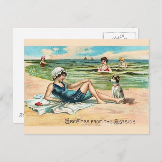  Victoriaans strand Briefkaart (Voorkant / Achterkant)