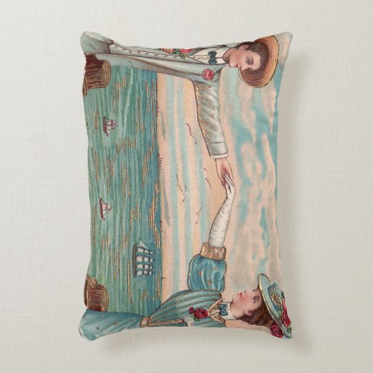 Victoriaans strand liefde dressy oceaan bruiloft p accent kussen (Voorkant(Verticaal))