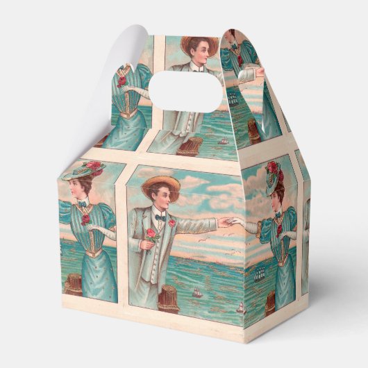 Victoriaans strand liefde dressy oceaan bruiloft p bedankdoosjes (Achterkant)