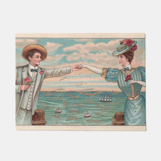 Victoriaans strand liefde dressy oceaan bruiloft p deurmat (Voorkant)