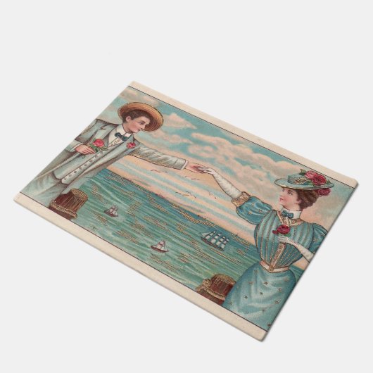 Victoriaans strand liefde dressy oceaan bruiloft p deurmat (Schuin)