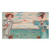 Victoriaans strand liefde dressy oceaan bruiloft p naambadge (Voorkant)