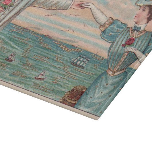 Victoriaans strand liefde dressy oceaan bruiloft p snijplank (Hoek)