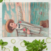 Victoriaans strand liefde dressy oceaan bruiloft p theedoek (Gevouwen)