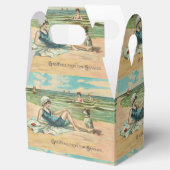 Victoriaans strand zwemmen meisje oceaan zomervaka bedankdoosjes (Geopend)