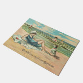 Victoriaans strand zwemmen meisje oceaan zomervaka deurmat (Schuin)