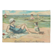 Victoriaans strand zwemmen meisje oceaan zomervaka kussensloop (Achterkant)