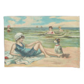 Victoriaans strand zwemmen meisje oceaan zomervaka kussensloop (Voorkant)