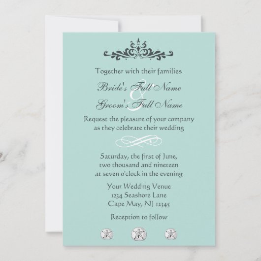  Victoriaans Strandwalvis Huwelijksuitnodigingen Kaart (Achterkant)