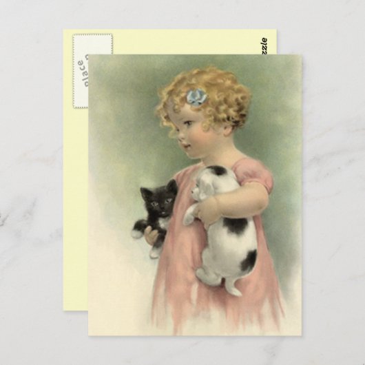  VICTORIAANS Stray Pet neemt het BRIEFKAART van de (Voorkant / Achterkant)