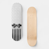 Victoriaans strepen met zwarte en witte strepen skateboard (Voorkant)