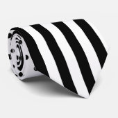 Victoriaans strepen met zwarte en witte strepen stropdas (Opgerold)