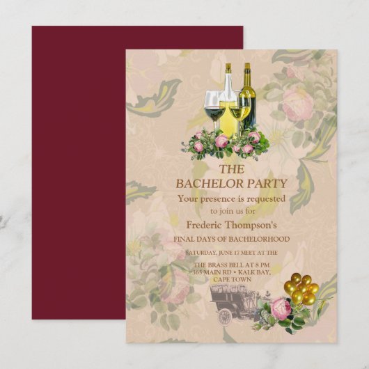 Victoriaans Struik Garden Bachelor-uitnodiging (Voorkant / Achterkant)