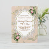 Victoriaans Struik Garden Wedding Kaart (Staand voorkant)