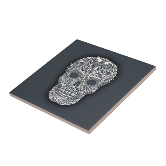 Victoriaans suikerschedel tegeltje (Zijkant)