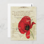 Victoriaans taal van bloemen briefkaart (Voorkant / Achterkant)