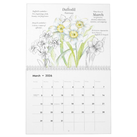 Victoriaans taal van bloemen kalender (Mar 2026)
