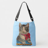 Victoriaans tabby cat crossbody tas (Voorkant)