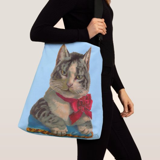 Victoriaans tabby cat crossbody tas (Dichtbij)