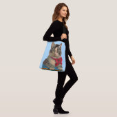 Victoriaans tabby cat crossbody tas (Op model)