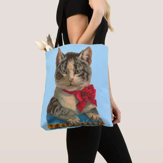 Victoriaans tabby cat tote bag (Dichtbij)