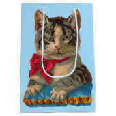 Victoriaans tabby kattenprint medium cadeauzakje (Achterkant)