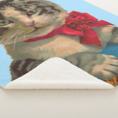 Victoriaans tabby kattenprint sherpa deken (3/4)