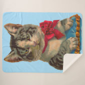 Victoriaans tabby kattenprint sherpa deken (Voorkant (horizontaal))